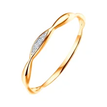 Damenring, Rotgold 585°, Zirkonia , Größe 16,5 (52)