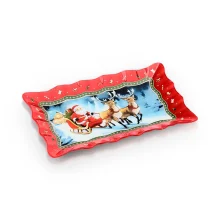 Блюдо - Новогодняя сказка, стекло, 24,6 х 14,7 см 