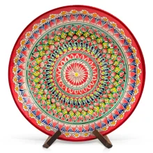 Lagan Mehrob rot, Rischtan Keramik, Handarbeit, Muster MIX, Ø 42 cm