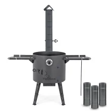 Feuerofen Utschak Ø 44 cm mit Abzugsrohr, für Kasan 16 l, Ablagetischen