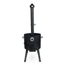 Feuerofen - KazanoFF mit Thermometer und abnehmbarem Ofenrohr, für Kasan 12 Liter, Ø 40 cm