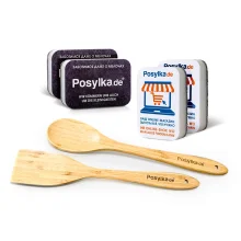 Набор - Posylka.de, ложка + лопатка + губка для мытья посуды: 4 шт.
