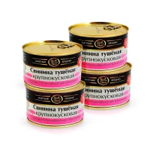 Тушёнка из свинины, крупнокусковая, 4 x 400 г