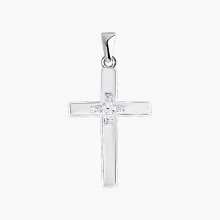 Kreuz Anhänger, Silber 925°, Zirkonia, 31 mm