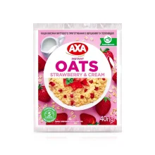Каша овсяная мгновенного приготовления со сливками и клубникой, AXA, 40 г
