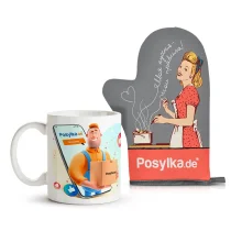 Набор - Posylka.de, прихватка + кружка