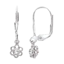 Kinderohrringe, Silber 925° , Zirkonia, französischer Verschluss, 22 mm