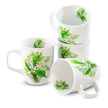 Tassen-Set - Maiglöckchen, Porzellan, 4 Stk., 400 ml