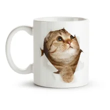 Tasse - Design Neugierige Katze, Keramik, 330 ml