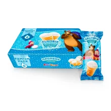 Eis im Waffelbecher - Masha und Bär, Plombir mit Vanillegeschmack, 6 x 75 g Eis im Waffelbecher - Masha und Bär, Plombir mit Vanillegeschmack, 6 x 75 g
