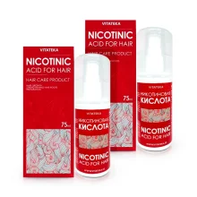 Никотиновая кислота, для роста волос, Vitateka, 75 мл х 2 шт. Никотиновая кислота, для роста волос, Vitateka, 75 мл х 2 шт.