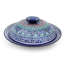 Lagan mit Deckel- KaraKalam LK-001, Rischtan Keramik, Ø 42 cm