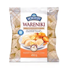 Teigtaschen Wareniki, mit Kartoffeln und gebratenen Zwiebeln, Morozoff, 450 g