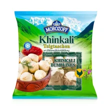 Teigtaschen Khinkali, mit Hühnerfleischfüllung, Morozoff, 450 g Teigtaschen Khinkali, mit Hühnerfleischfüllung, Morozoff, 450 g