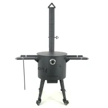 Учаг с трубой Ø 40 см + термометр + плита + ролики: 4 шт. + столик: 2 шт. 