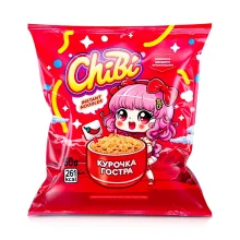 Instant Nudeln, mit Hühnergeschmack, scharf, Chibi, 60 g