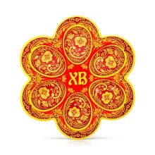 Osterständer für 6 Eier und 1 Kulitsch - Chochloma, Kunststoff, Ø 20 cm