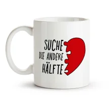 Tasse - Suche die andere Hälfte, Keramik, 330 ml