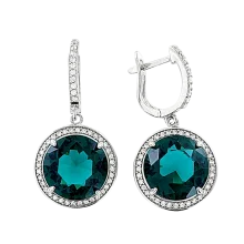 Ohrhänger, Silber 925° , Zirkonia, 32 mm