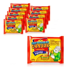 Instant Nudeln - Bistrenjkij Suptschik, mit Hühnergeschmack scharf, 10 х 60 g   