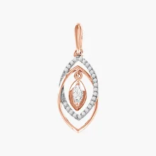 Anhänger, Rot- / Weißgold 585°, Zirkonia, 28 mm