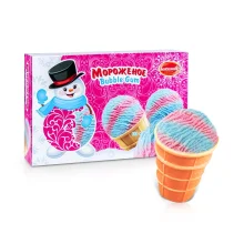 Eis im Waffelbecher - Plombir Bubble Gum, mit Kaugummigeschmack, Lackmann, 6 x 65 g Eis im Waffelbecher - Plombir Bubble Gum, mit Kaugummigeschmack, Lackmann, 6 x 65 g