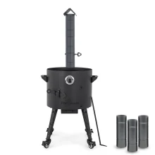 Feuerofen Utschak Ø 40 cm mit Abzugsrohr, für Kasan 12 L, Transportrollen