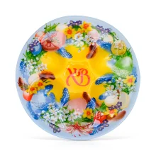 Стеклянная подставка - Пасхальный венок, на 6 яиц, 18  х 18 см