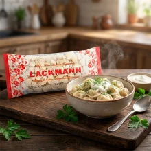 Pelmeni, Teigtaschen - Lakomka, mit Schweine- und Rindfleischfüllung, Lackmann, 1,5 kg