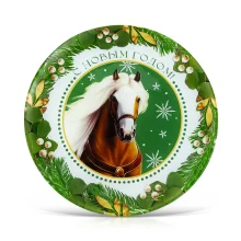 Flacher Teller - Frohes Neues Jahr!, Glas, Ø 20 cm