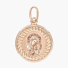 Подвеска - иконка, красное золото 585°, 27 мм