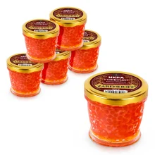 Buckellachs Kaviar Gorbuscha aus Alaska, 6 Stück,  1,2 kg