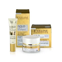 Набор для лица - Золотой уход, 50 +, крем + крем для век,  Eveline