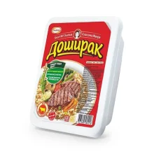 Лапша быстрого приготовления - Доширак со вкусом говядины, в тарелке, 90 г