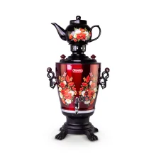 Elektrischer Samowar mit der Teekanne, schwarz, 3,2 L Elektrischer Samowar mit der Teekanne, schwarz, 3,2 L