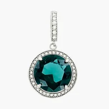 Anhänger, Silber 925°, Zirkonia, 29 mm