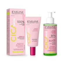 Gesichtsset - Reinigung und Feuchtigkeit, Waschgel-Öl + CC-Creme, Cica Skin, Eveline Cosmetics