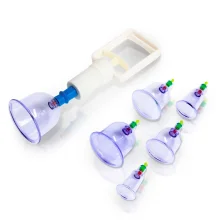 Set für Vakuum Massage mit Schröpfgläsern, 6 Stk., Vakuumgerät