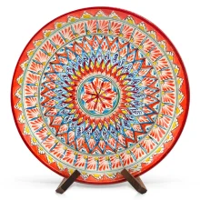 Lagan Mehrob rot, Rischtan Keramik, Handarbeit, Muster MIX, Ø 37 cm