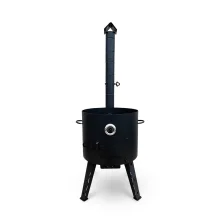 Feuerofen - KazanoFF mit Thermometer und abnehmbarem Ofenrohr, für Kasan 16 Liter, Ø 44 cm