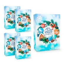 Geschenkkarton - Lass den Winter Glück bringen, Karton, 16 x 23 x 7,5 cm, 5 St.