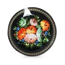 Тарелка плоская - Народные мотивы Жостово, стекло, Ø 18 см