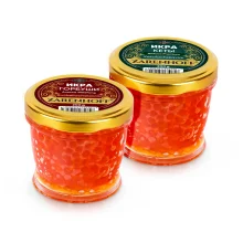 Lachskaviar-Set Keta und Gorbuscha aus Alaska, 2 x 200 g Lachskaviar-Set Keta und Gorbuscha aus Alaska, 2 x 200 g