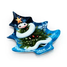 Neujahrsteller - Frohes neues Glück, Glas, 19,5 x 16,5 cm