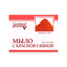 Seife mit rotem Ton, Golden Pharm, 70 g Seife mit rotem Ton, Golden Pharm, 70 g