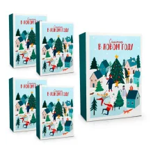 Geschenkkarton - Neujahr, Karton, 22 x 30 x 10 cm, 5 St.