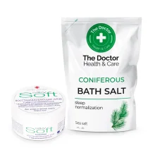 Набор для тела - Восстанавливающий, соль для ванн + крем для тела