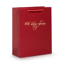 Geschenktüte - Von Herzen, laminiert, 18 × 23 × 8 cm