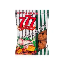 Сухарики ржаные - Три семёрки, со вкусом чеснока, 50 г