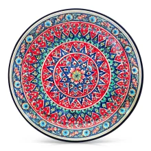 Ляган - КараКалам 42KM-001, Риштан керамика, Ø 42 см